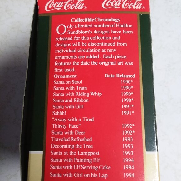 Coca Cola "Santa At The Lamp Post" Trim A Tree Collection Vintage 1993 - Picture 7 of 8